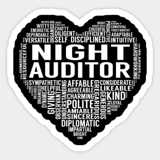 Night Auditor Heart Sticker